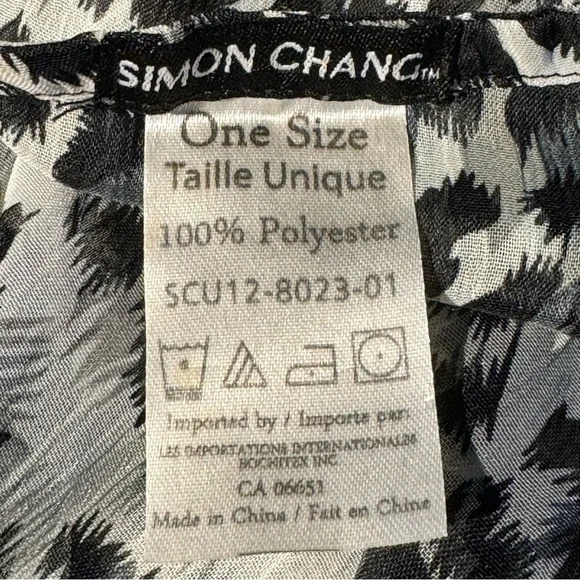 Simon Chang Women’s Top OS Gray Black Sheer Batwing Sleeves - Picture 5 of 8